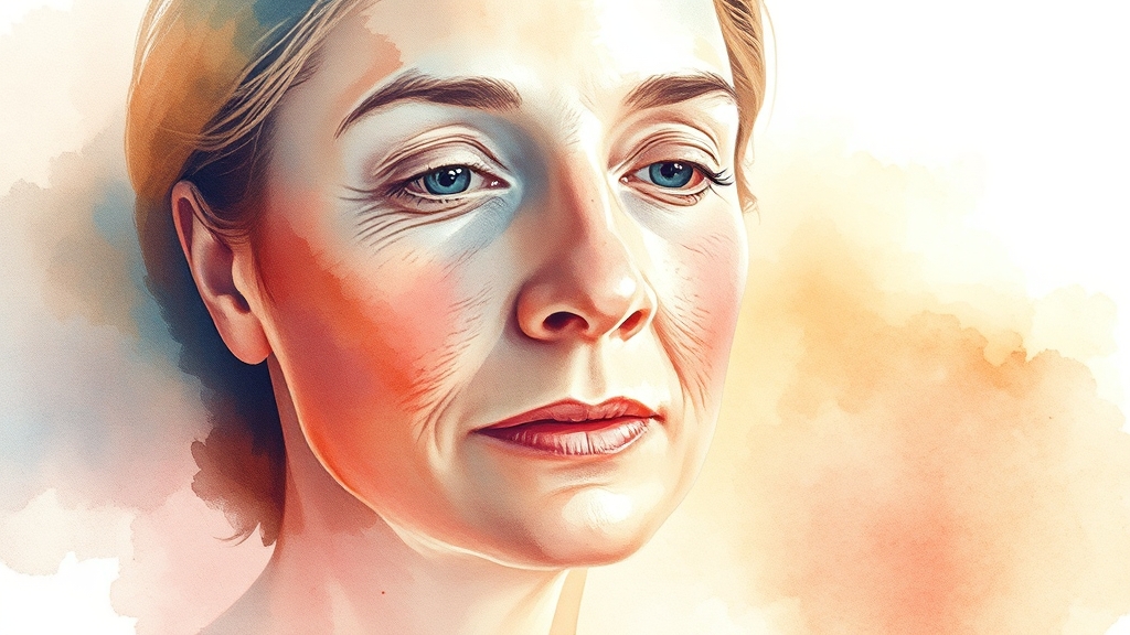 폐암 생존율과 재발 관리 (watercolor 스타일)