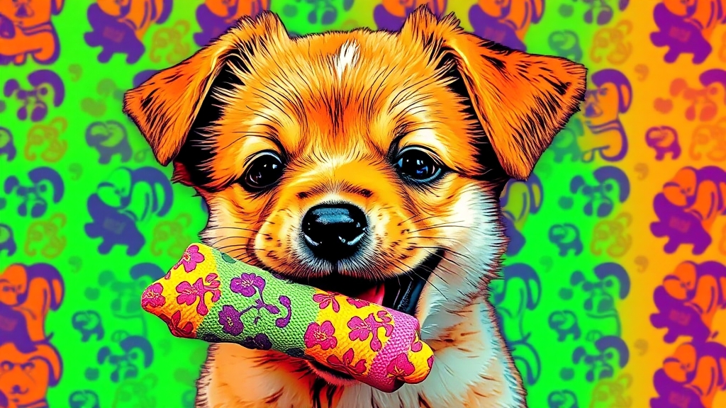 강아지 개껌, 스트레스 해소와 기호성까지 챙겨요! (popart 스타일)