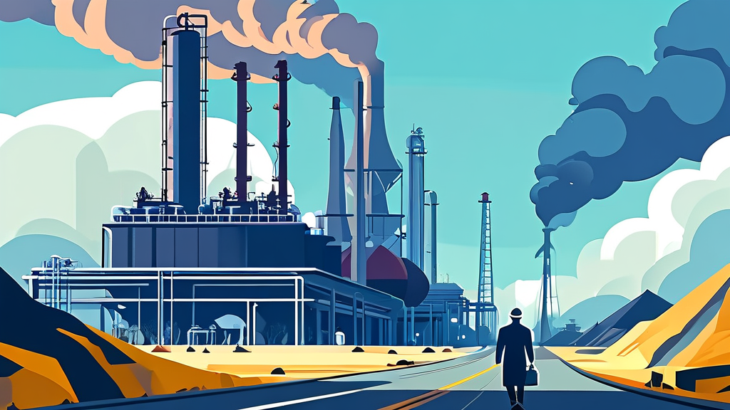 석유화학 기업들의 공포: 셧다운 시나리오 (illustration 스타일)