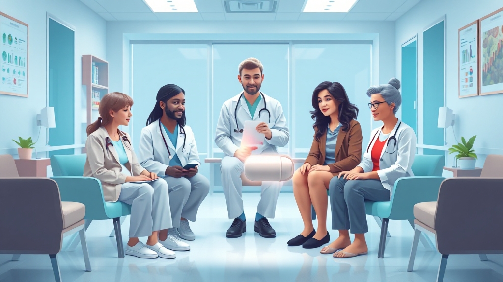 만성 질환자 검진 후 추가 관리 (illustration 스타일)