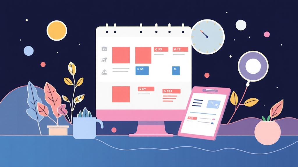 노션 AI 주요 기능: 프로젝트 플래너 자동 생성 (illustration 스타일)