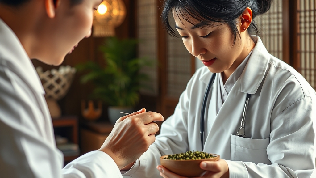 한의학적 관점과 치료법 (realistic 스타일)