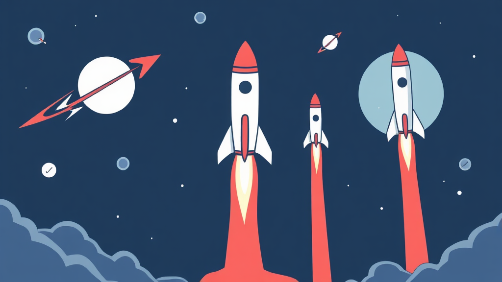 우주항공 산업 전망 및 투자 포인트 (cartoon 스타일)