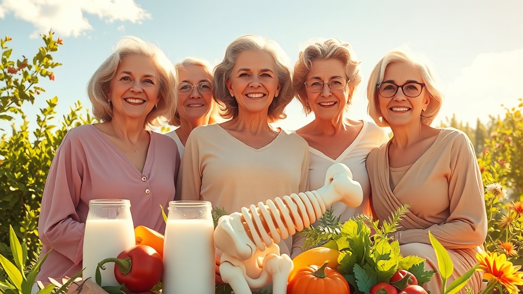 뼈 건강 지킴이, 칼슘 & 비타민 D (illustration 스타일)