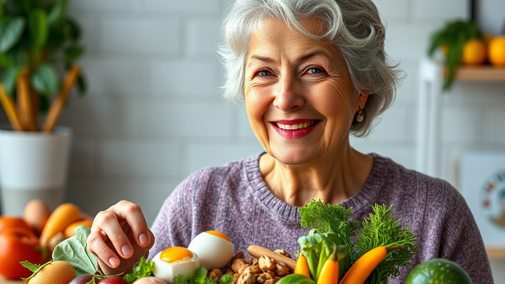 중년 건강, 필수 영양소 챙기세요! (realistic 스타일)