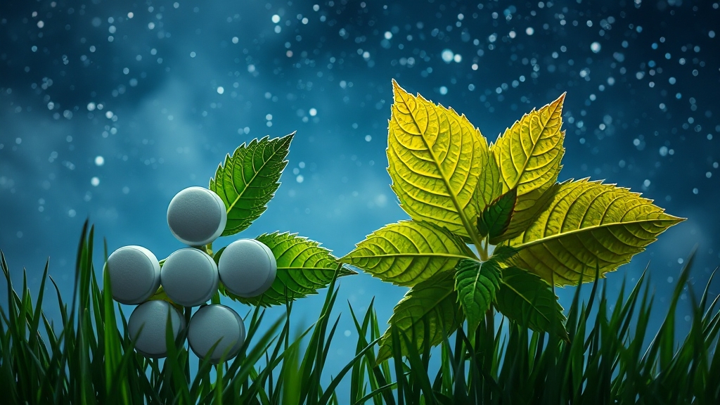 합성 vs 식물성 멜라토닌, 차이점은? (realistic 스타일)