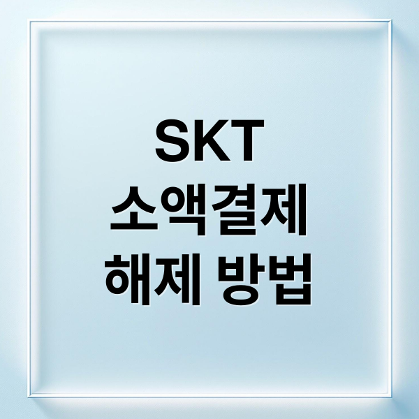 SKT
소액결제
해제 방법 (SKT 핸드폰 소액결제 차단 해제)