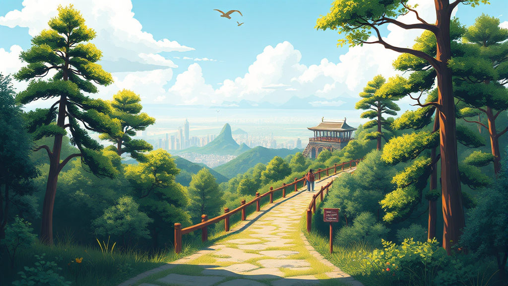 용마산 스카이워크 가는 방법: 대중교통 & 자가용 완벽 가이드 (illustration 스타일)