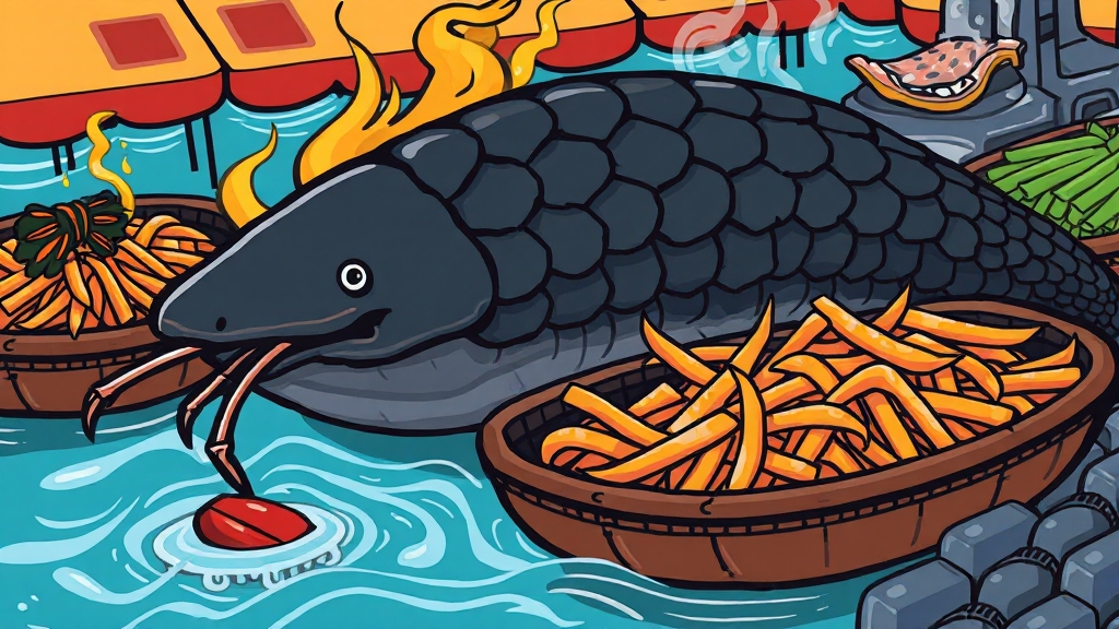 기장 붕장어의 매력 (cartoon 스타일)