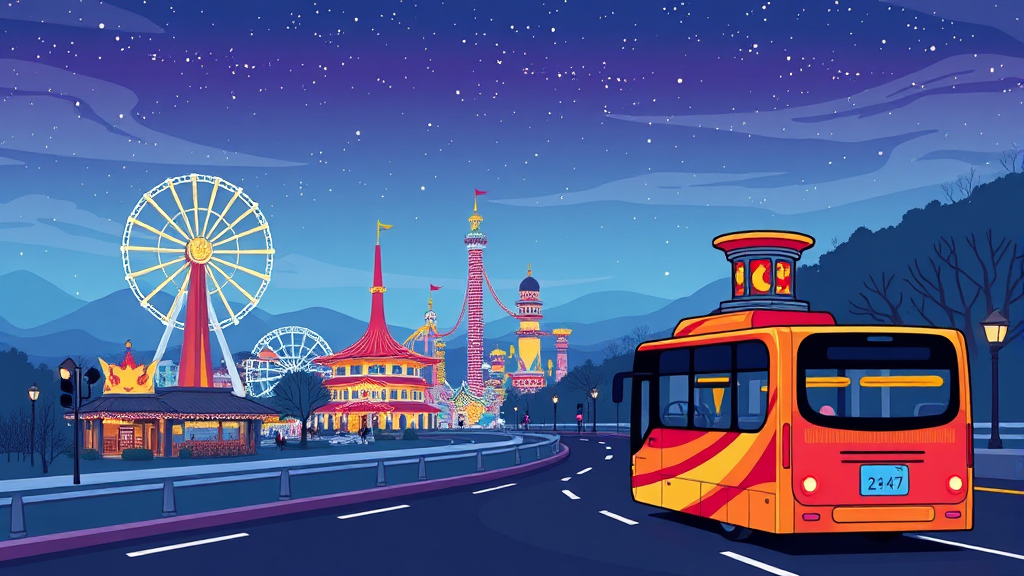 운영 시간 & 교통편 (cartoon 스타일)