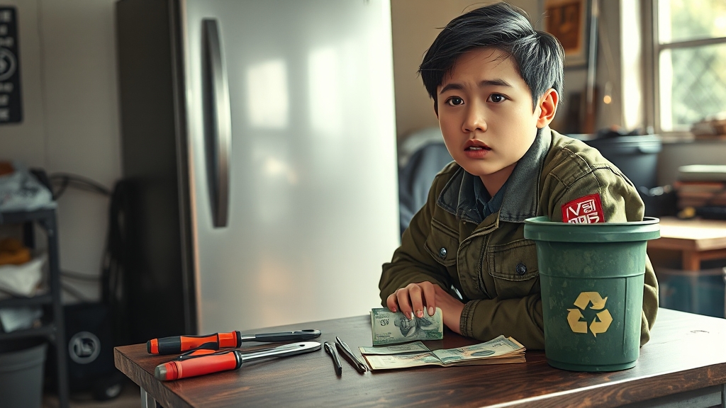 냉장고 경고음 관련 수리 비용 안내 (realistic 스타일)