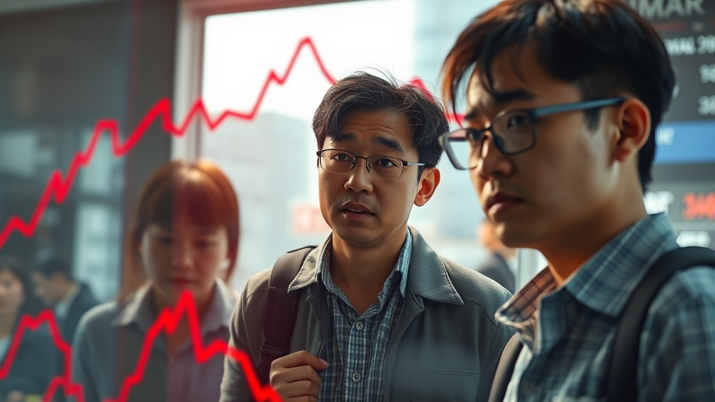 투자 심리 위축, 외국인 ‘Sell’ (realistic 스타일)