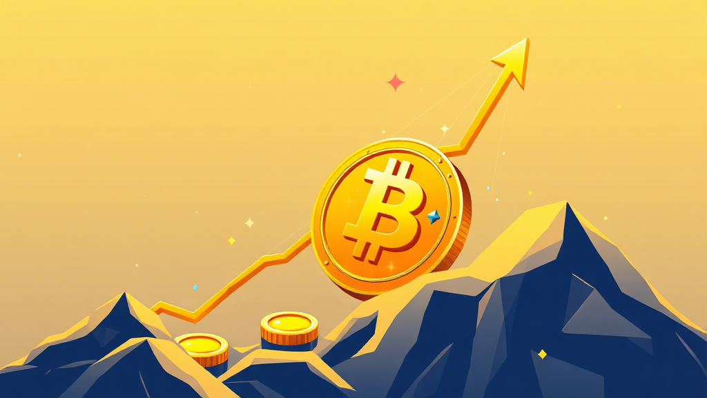 비트코인 투자: 희소성과 가치 상승 (illustration 스타일)