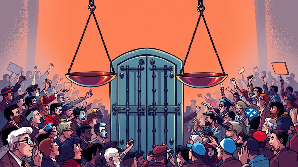 정치권 반응: 환영 vs 반발 (cartoon 스타일)