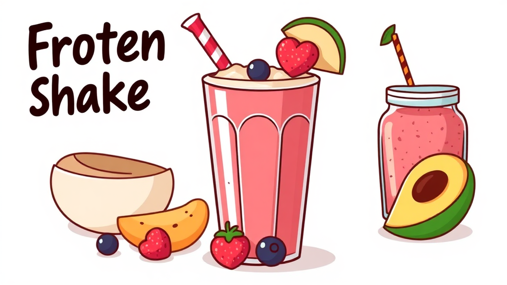 단백질 음료 활용 레시피 (cartoon 스타일)