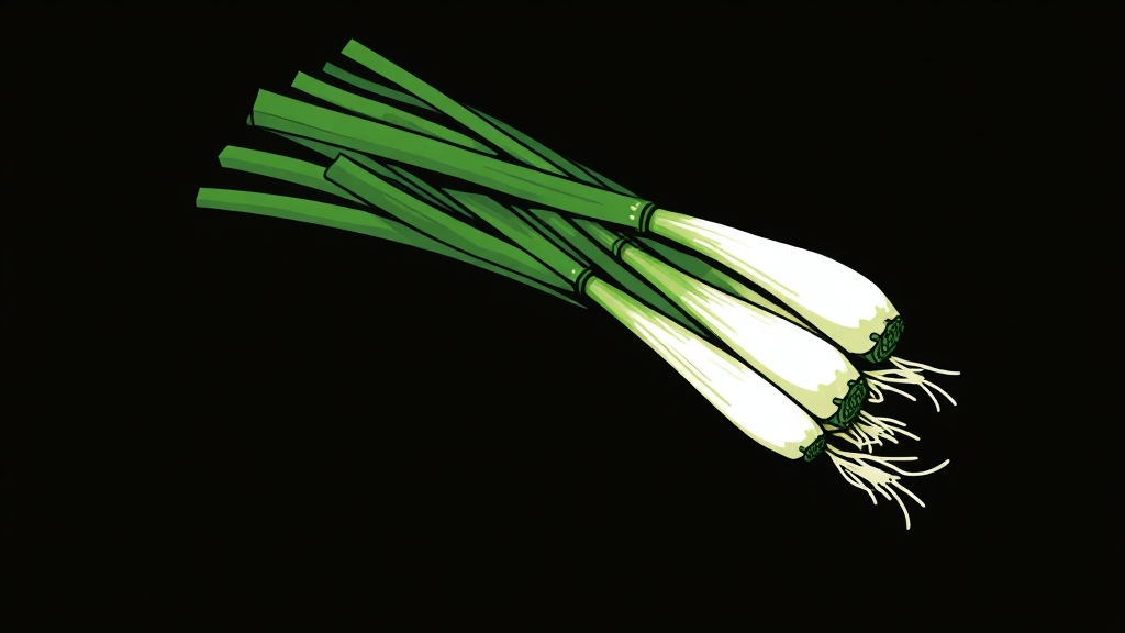 쪽파 섭취 시 주의사항 & 권장량 (illustration 스타일)