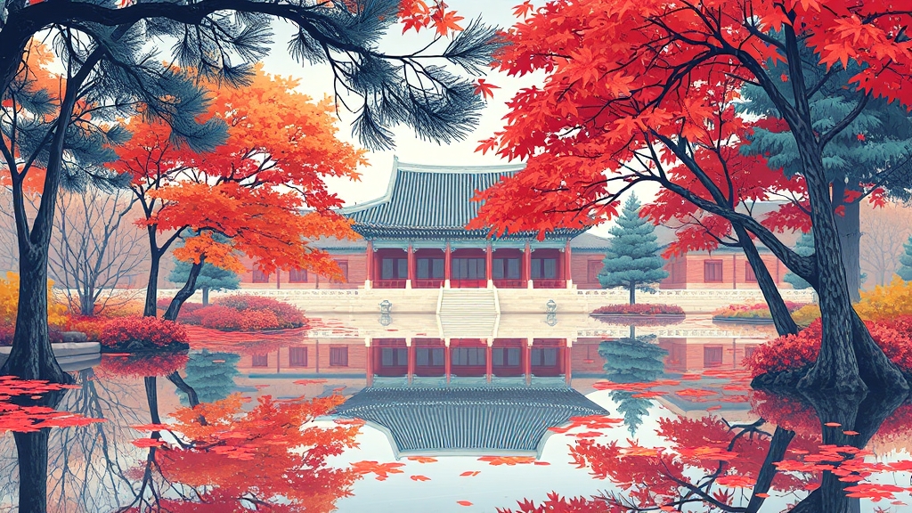 경복궁 & 주요 궁궐 단풍 명소 (illustration 스타일)
