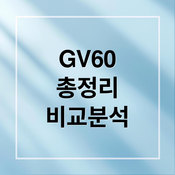 GV60
총정리
비교분석 (제네시스 GV60 전기 SUV)