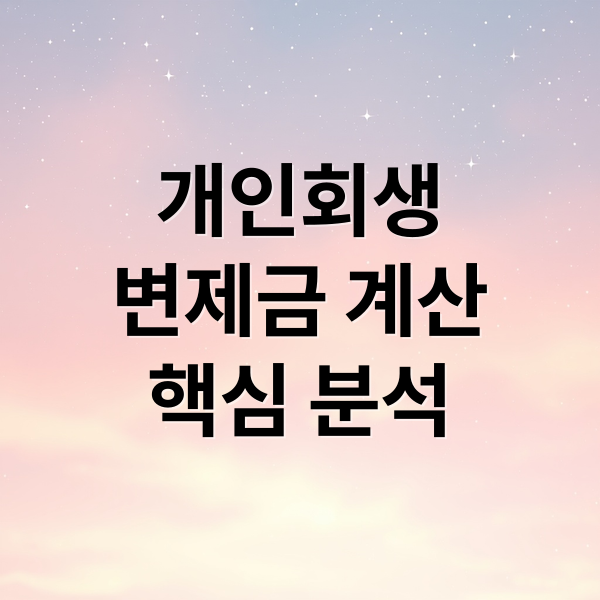 개인회생
변제금 계산
핵심 분석 (개인회생 변제금 계산법)