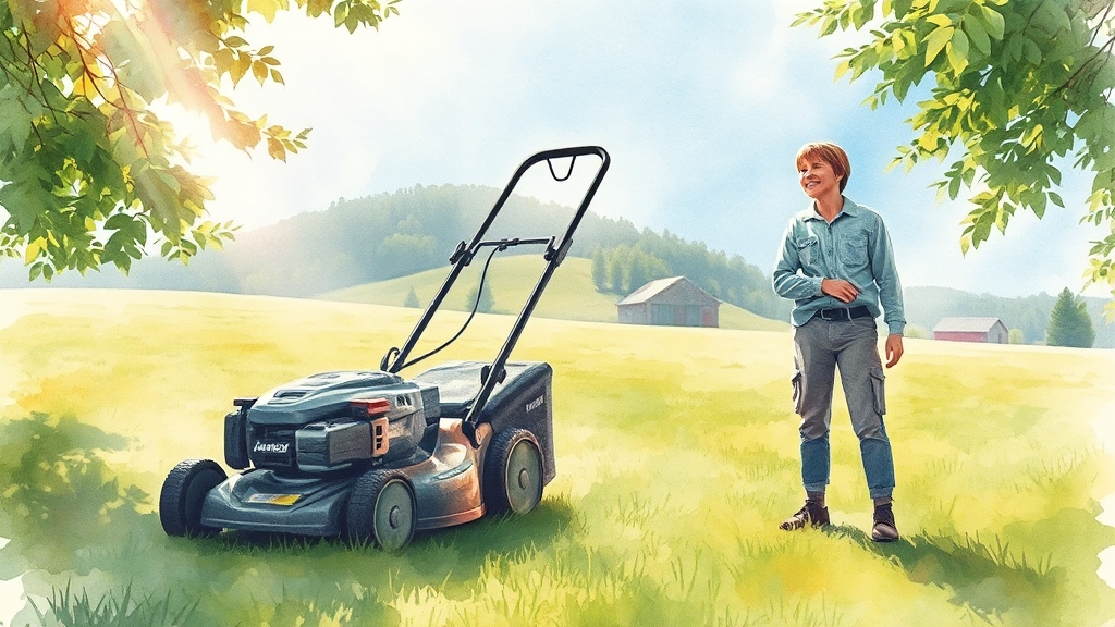 예초기 선택 핵심 기준 (watercolor 스타일)