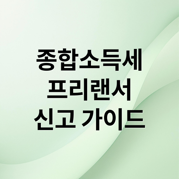 종합소득세
프리랜서
신고 가이드 (종합소득세 신고)