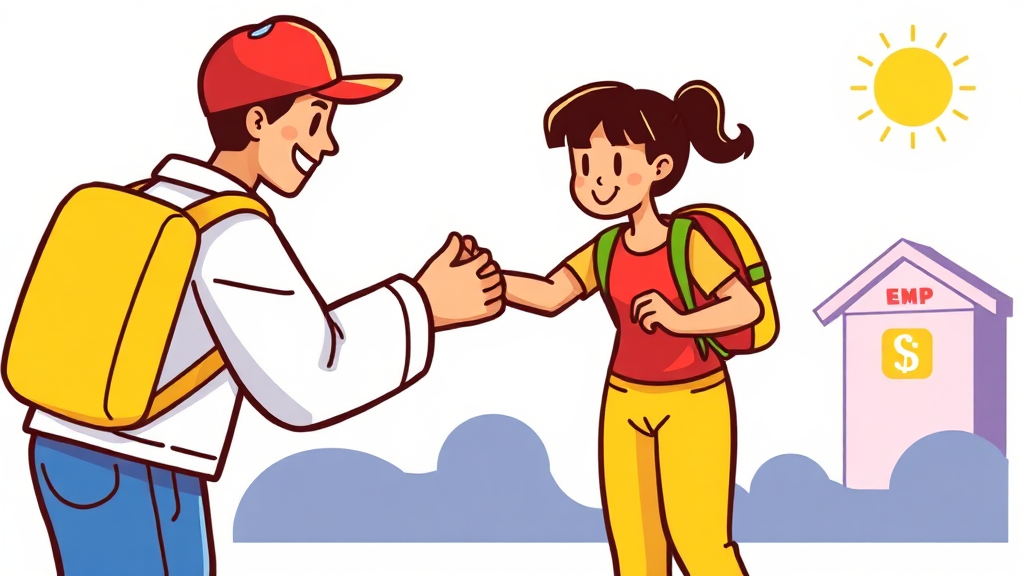 긴급복지 생계지원, 희망의 손길 (cartoon 스타일)