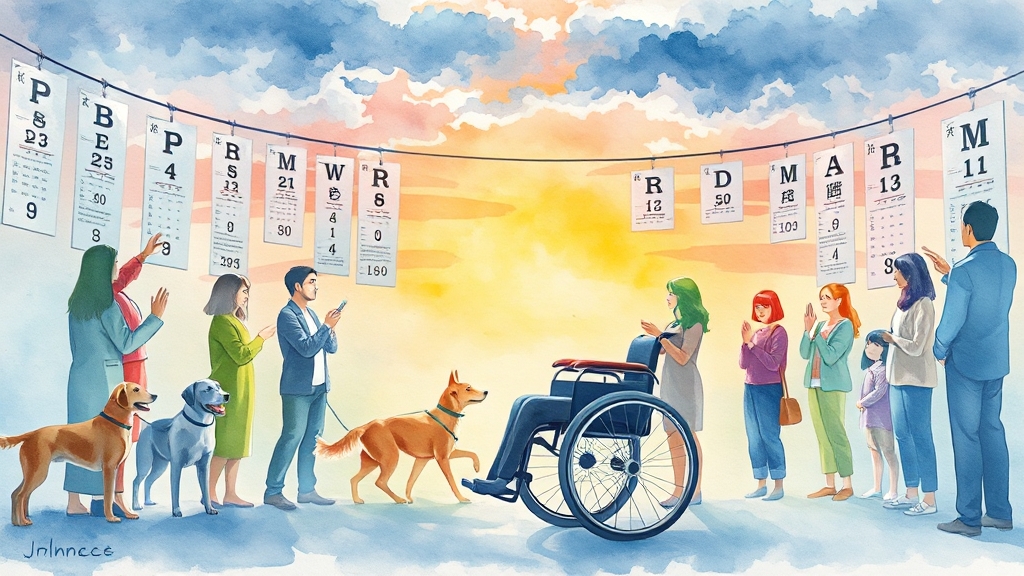 장애 유형별 판정 기준 상세 (watercolor 스타일)