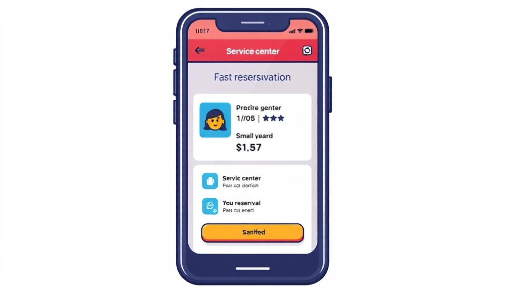 서비스센터 예약 방법 (cartoon 스타일)