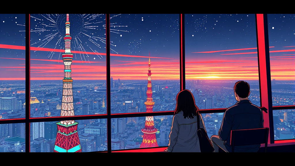 도쿄 스카이트리 야경 완벽 가이드: 덴보 갤러리아 예약 방법, 일몰 시간대 및 주변 맛집 추천 12 스카이트리에서 바라본 환상적인 도쿄 야경 이미지