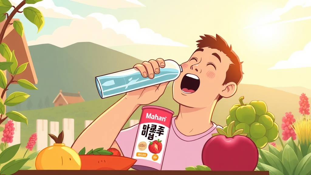 섭취 방법 및 식단 관리 (cartoon 스타일)