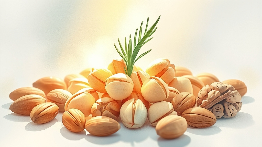 잣 vs 다른 견과류, 뭐가 다를까? (watercolor 스타일)