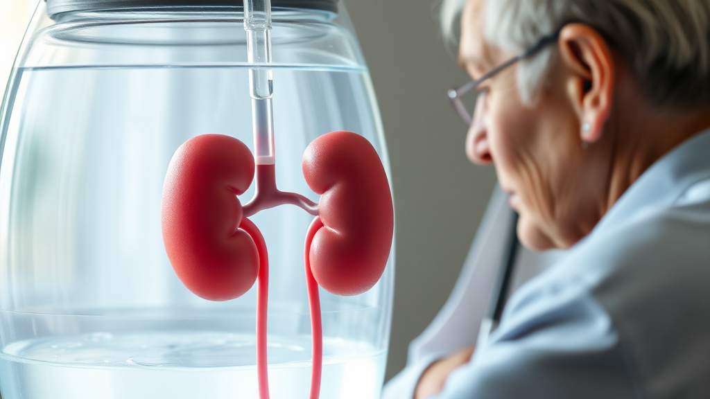 신장 질환 원인과 위험 요인 (realistic 스타일)