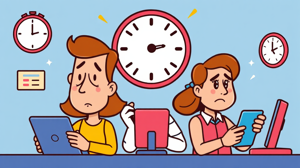 번호이동 지연, 어떤 불편함이? (cartoon 스타일)