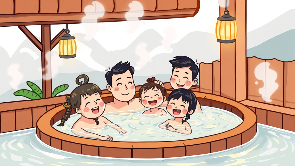 척산온천: 요금 및 운영 시간 (cartoon 스타일)