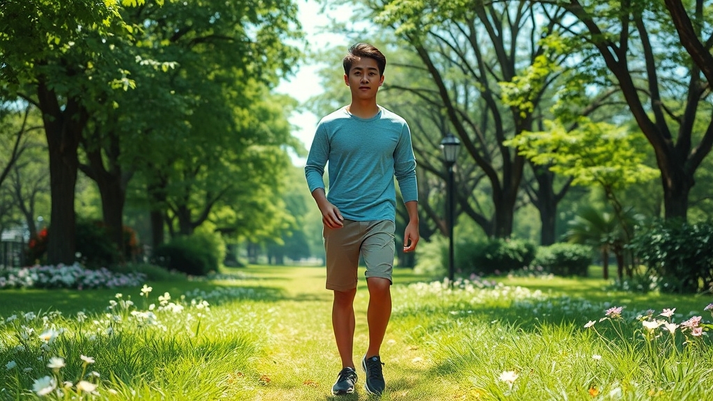 걷기 운동의 놀라운 효과 (realistic 스타일)