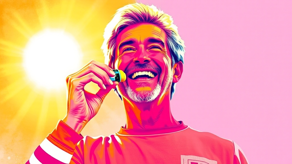 갱년기, 긍정적으로 극복하세요! (popart 스타일)