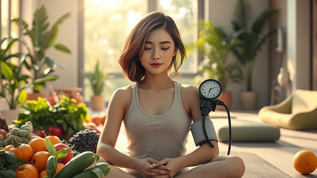 혈압 관리와 타나민정 (realistic 스타일)