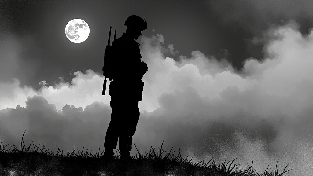 군대 꿈 인물: 관계와 상징 (illustration 스타일)