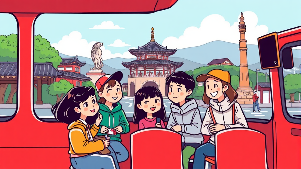 친구, 가족과 함께 떠나는 신나는 연천 나들이 (cartoon 스타일)