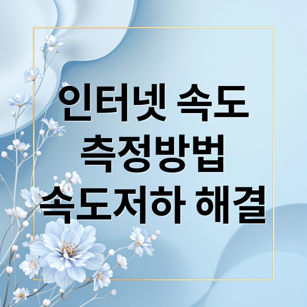 인터넷 속도
측정방법
속도저하 해결 (인터넷 속도 측정 사이트)
