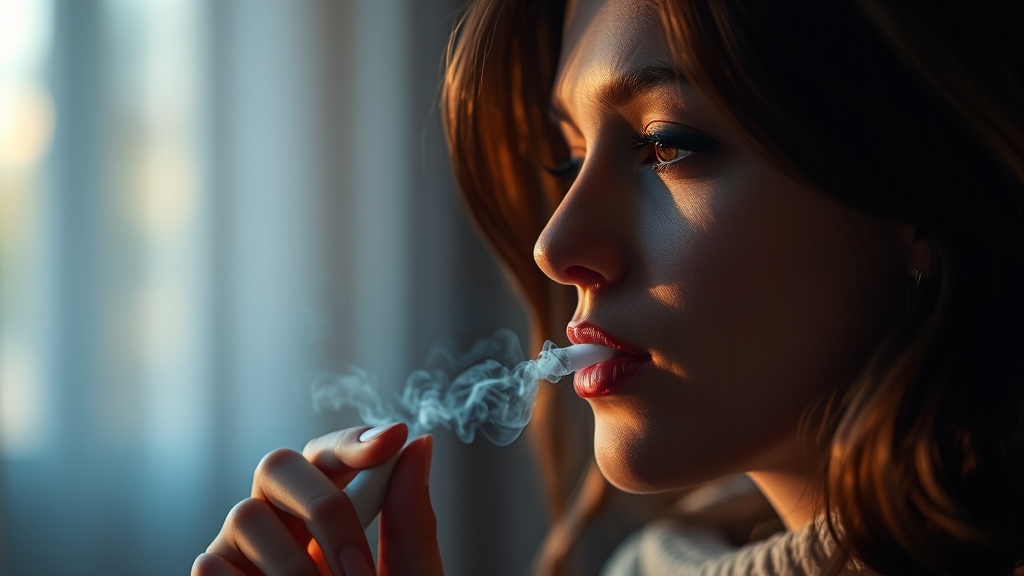 냄새 없고 깔끔한 흡연 (realistic 스타일)
