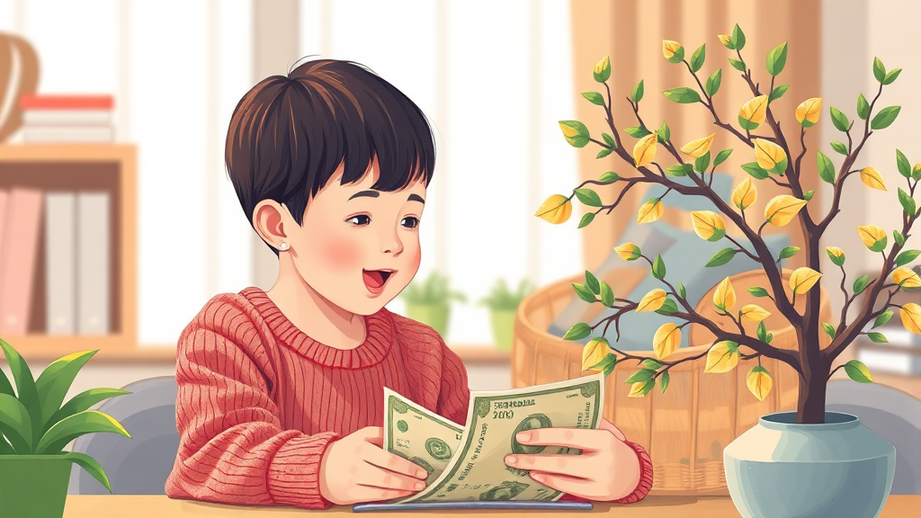 자녀 통장 활용법: 학원비, 용돈 관리 (realistic 스타일)