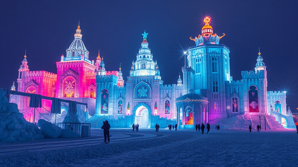 빙등제의 역사와 의미 (realistic 스타일)