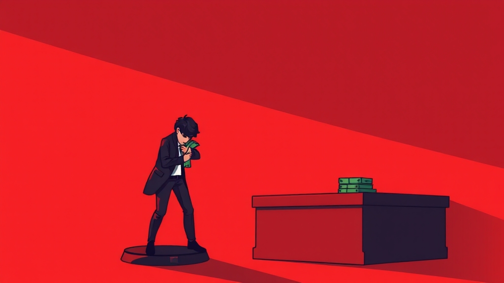 재산 은닉 및 허위 기재 (cartoon 스타일)