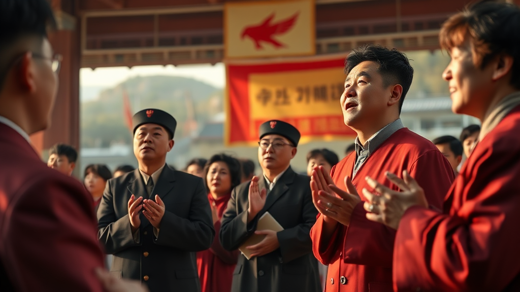 ‘신의 악단’의 숨겨진 메시지 (realistic 스타일)