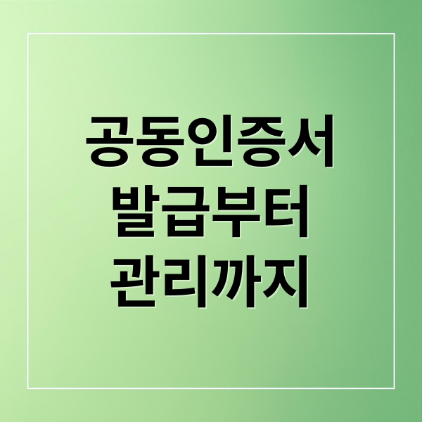 공동인증서
발급부터
관리까지 (공동인증서 발급 방법 꿀팁)