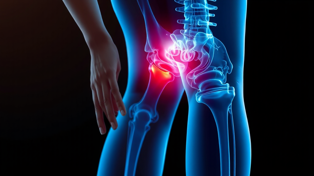 허리디스크와 다리 저림의 관계 (realistic 스타일)