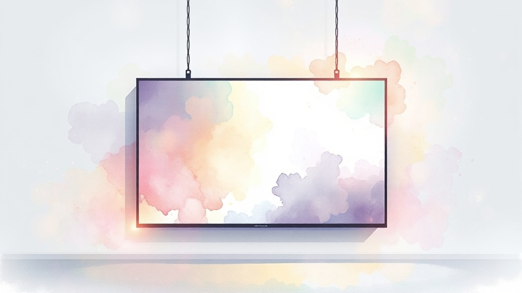 TV 크기, 무게별 브라켓 가이드 (watercolor 스타일)