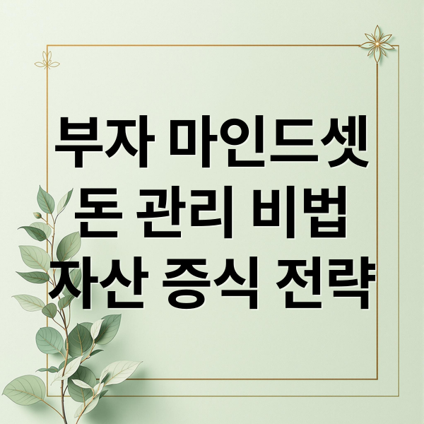 부자 마인드셋
돈 관리 비법
자산 증식 전략 (부자되는 법 마인드셋 투자 부채관)