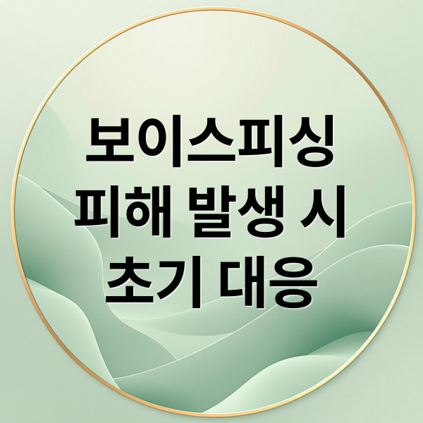 보이스피싱
피해 발생 시
초기 대응 (보이스피싱 피해 대처 지원 상담)